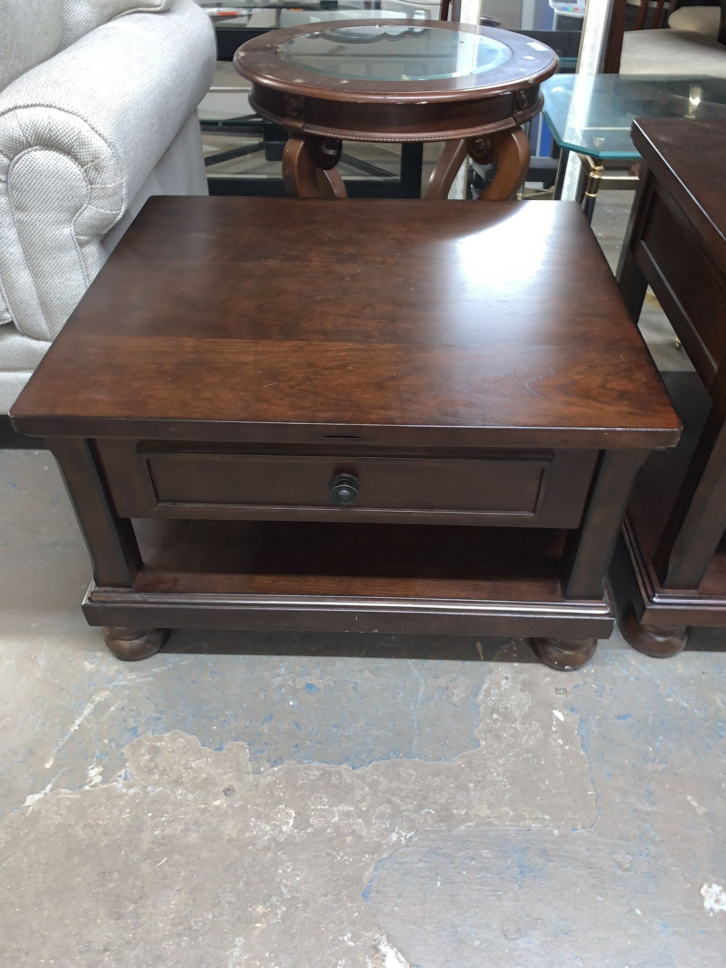 Brown Wooden Coffee Table/ End-Tables/ Nightstand Set