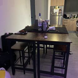 Bar Table Set, with 2 Bar Stools (BUNDLE x 3)