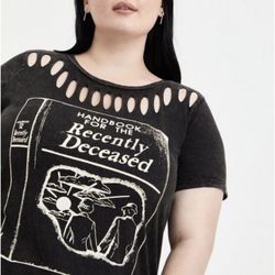 Beetlejuice Handbook Slashed Top - Mineral Washed Black