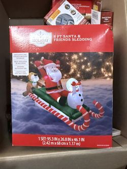 8 Foot Inflatable Santa And Friends