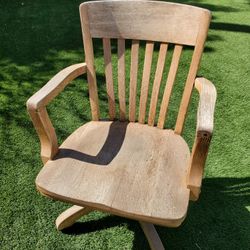 Heywood Brothers &Wakefield Swivel Desk Chair From 1920's