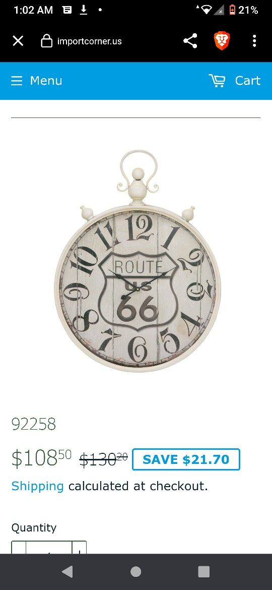 Route 66 Clock