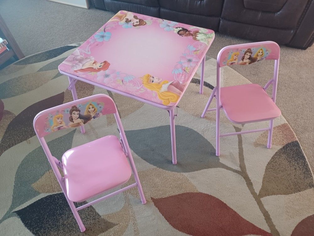 CHILDS TABLE AND CHAIR SET- PRINCESS-