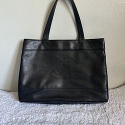 Chanel black leather bag