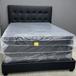 QUEEN BED FRAME MATTRESS & BOX SPRING $399