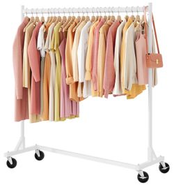 Hoctieon Z Rack, Rolling Clothes Racks with Z-Base, Heavy Duty Garment Rack