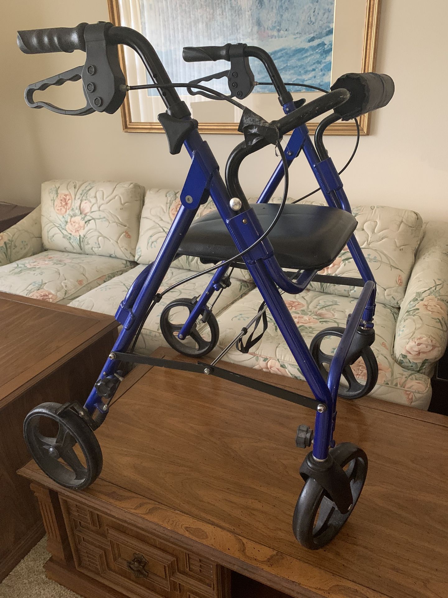 Walker Rollator With Seat and Folds For Transport