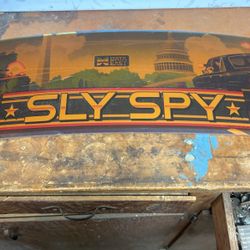 Sly Spy Data East Original Arcade Video Game Marquee Sign 