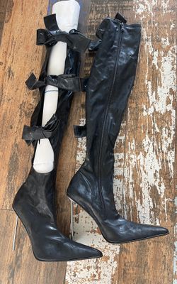 Black Wicked Boots Stilettos 4.5” Size 9
