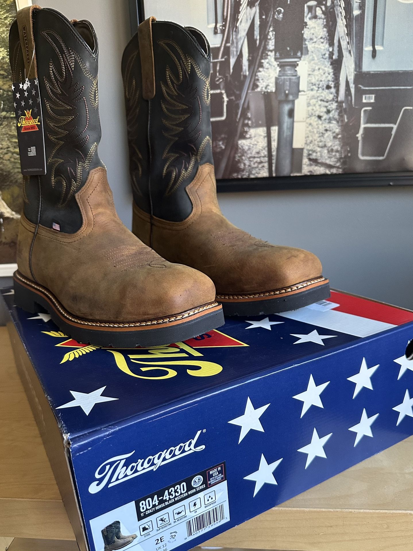 Thorogood Size 13 2E Steel Toe Work Boots