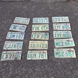 15 Obsolete Washington State Plates 