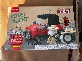 Miniso Peanuts Snoopy "Secret Agent" Building Block Set (New / Sealed)