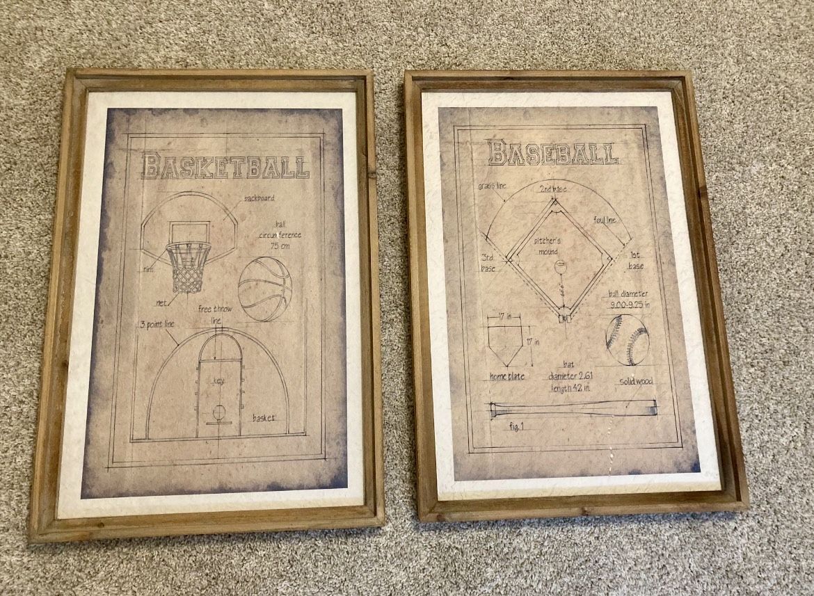 Baseball And Basketball Wall Art