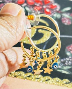 Hoop Evil Eye Earrings 