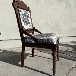 Vintage, ornate, refurbished, wood chair
