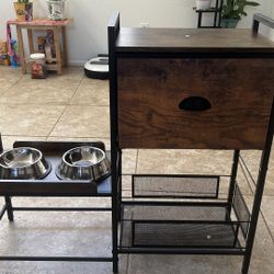 Raised Dog Bowls, Elevated Dog Bowl Stand with 3 Heights Adjustable, 2 Stainless Steel Bowls 