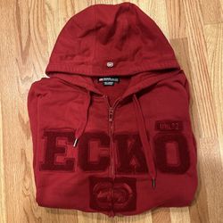 Vintage Ecko Unltd Hoodie Zip Up Jacket Stitching Embroidered XXL Y2K