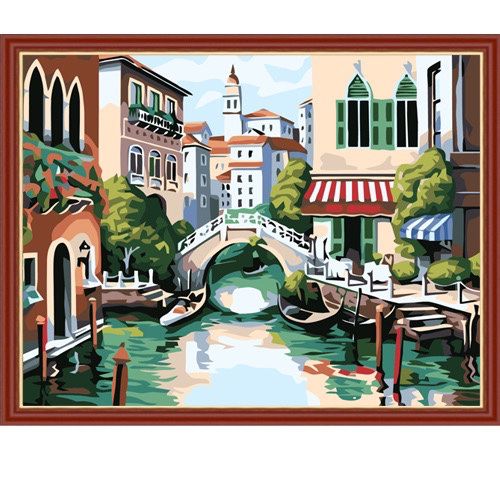 Framed Paint by Numbers for Adults & Kids，Canvas Oil Painting Kits with Brushes and Acrylic Pigment，20" W x 16" L