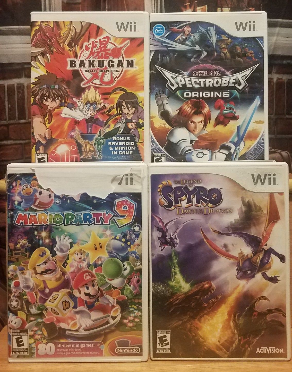 4 Nintendo Wii Game Lot Spectrobes Origins Mario Party 9 Bakugan Battle Brawlers Spyro Complete Anime Games