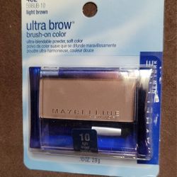 Five Maybelline New York Ultra Brow Brush-On Color in Light Brown (Shade #10, also identified as 402 or 598UB-10). 4 Unopened, 1 Open 