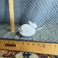 White Glass Rabbit Dresser Box