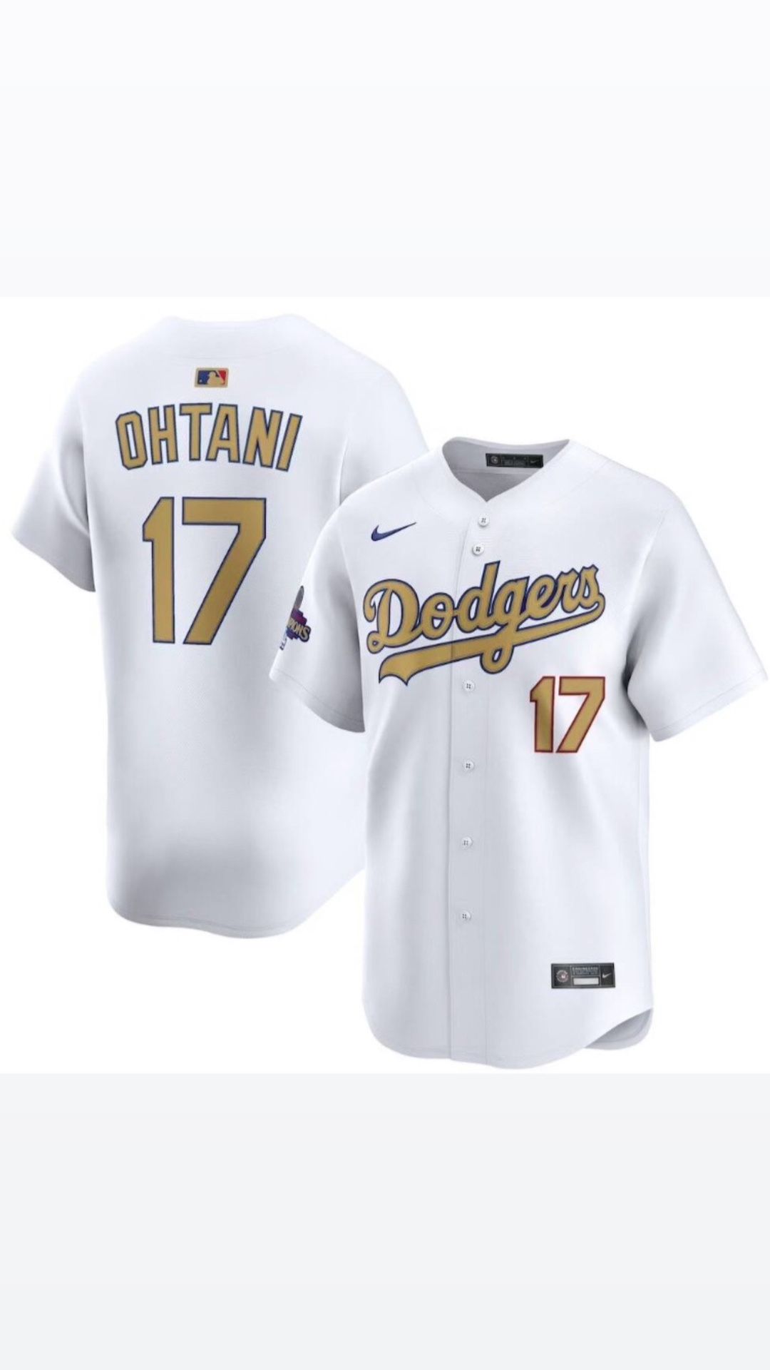 New White And Gold Dodgers Jersey