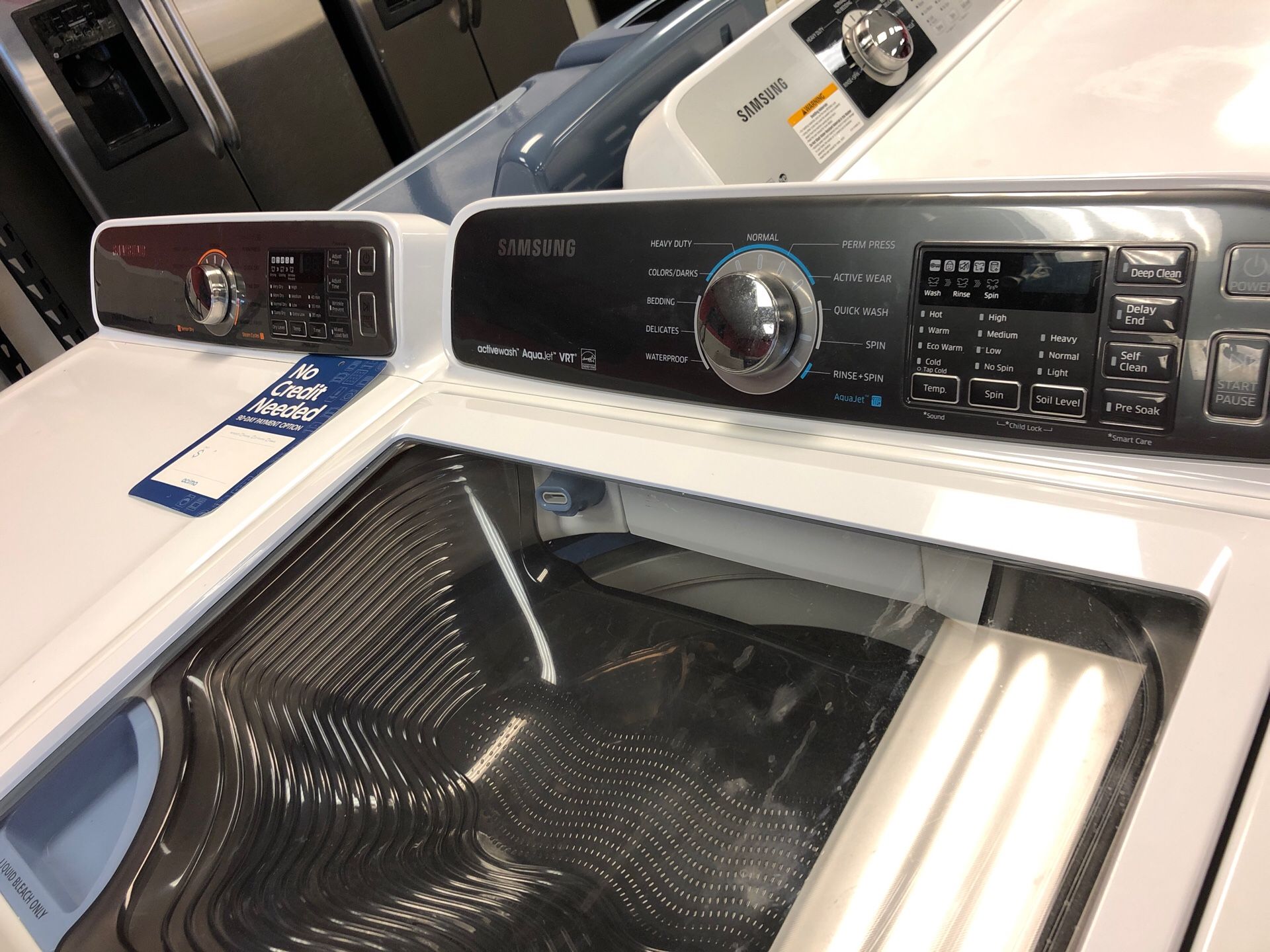 Set Samsung Steam MoistureSensor AquaJet VRT He Washer and Dryer for