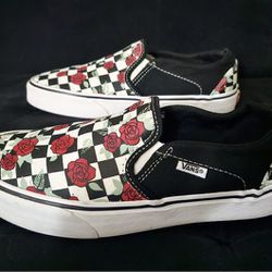 VANS Rose Checkerboard Shoes