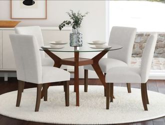 Paxton glass dining set