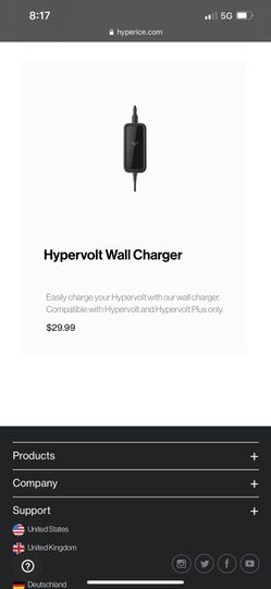 Hypervolt Wall Charger