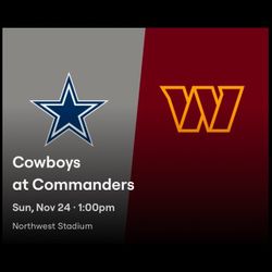 Suite Tickets! Commander Vs Cowboys Today! 