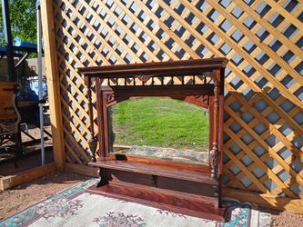 Antique mirror shelf