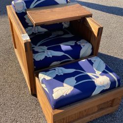 End Up Wood Chair/Ottoman