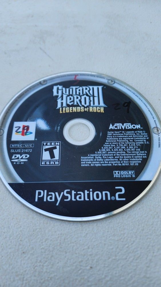 Guitar Hero III 3 Legends of Rock PlayStation 2 PS2 Surface Scratch