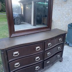 Rivers Edge furniture co. Dark Wood Dresser with Mirror