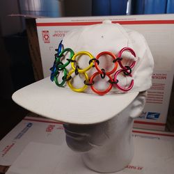 Vintage OLYMPICS SnapBack Hat Metal Rings Logo Sports Dad Cap SEND OFFERS