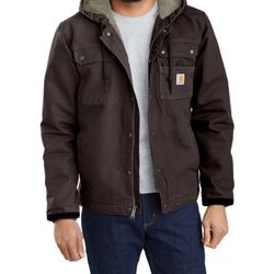 Men’s Carhartt Relaxed Fit Washed Duck Sherpa-Lined Utility Jacket - Size 2XL