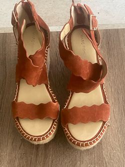 MARC FISHER Suede Brown wedges Size 7.5 like New  $20