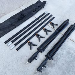 (New) $40 Heavy Duty Backdrop Stand 8.5x10 FT with Carry Bag and Clips 
