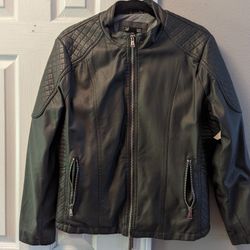Faux Leather Jacket, L
