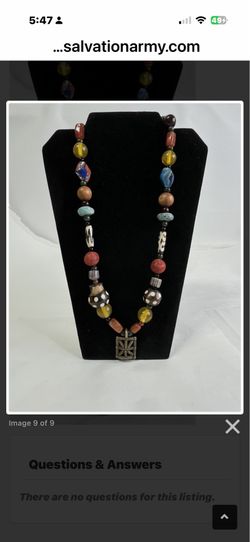 Mixed Bead Tribal Style Necklace with Pendant
