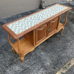French Country Sideboard With Glass Tile Top