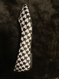 Black & white heart design flats - NEW - size:7