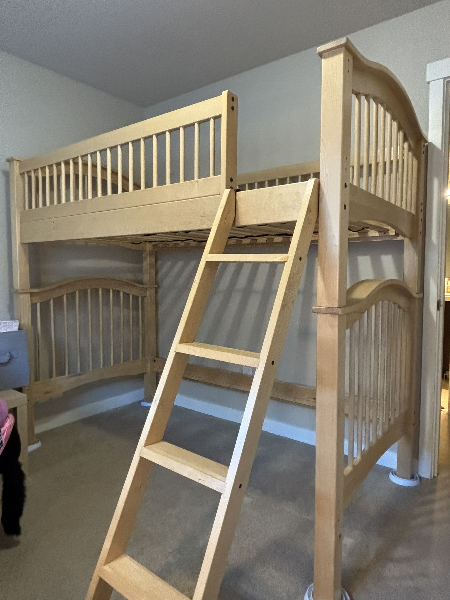 Twin-over Twin Solid Maple Bunk Beds