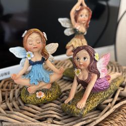 Fairy Garden 4pcs Yoga Fairy - Miniature Fairy Garden Accessories Outdoor or Indoor