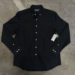 Club Room Black Button Up Dress Shirt - Size Medium