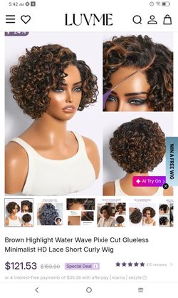 Luvme Short Curly Brown Highlight Lace Wig