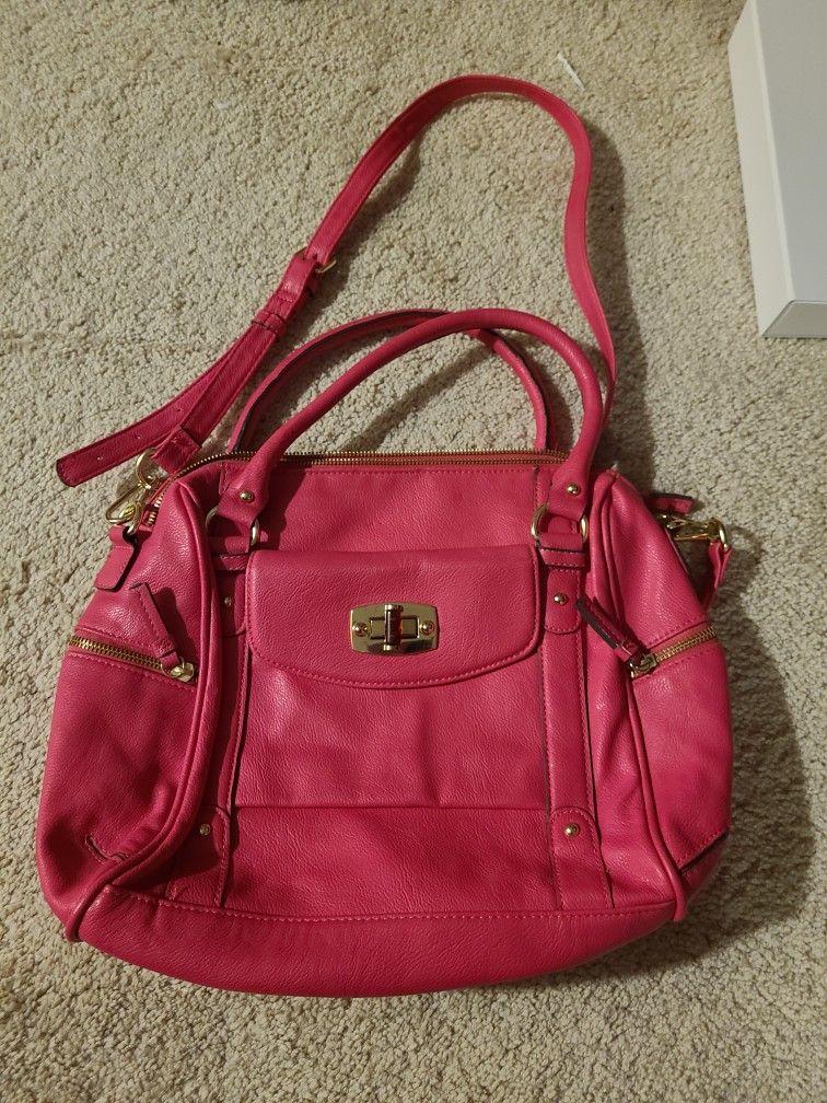 Hot Pink Vegan Leather Purse