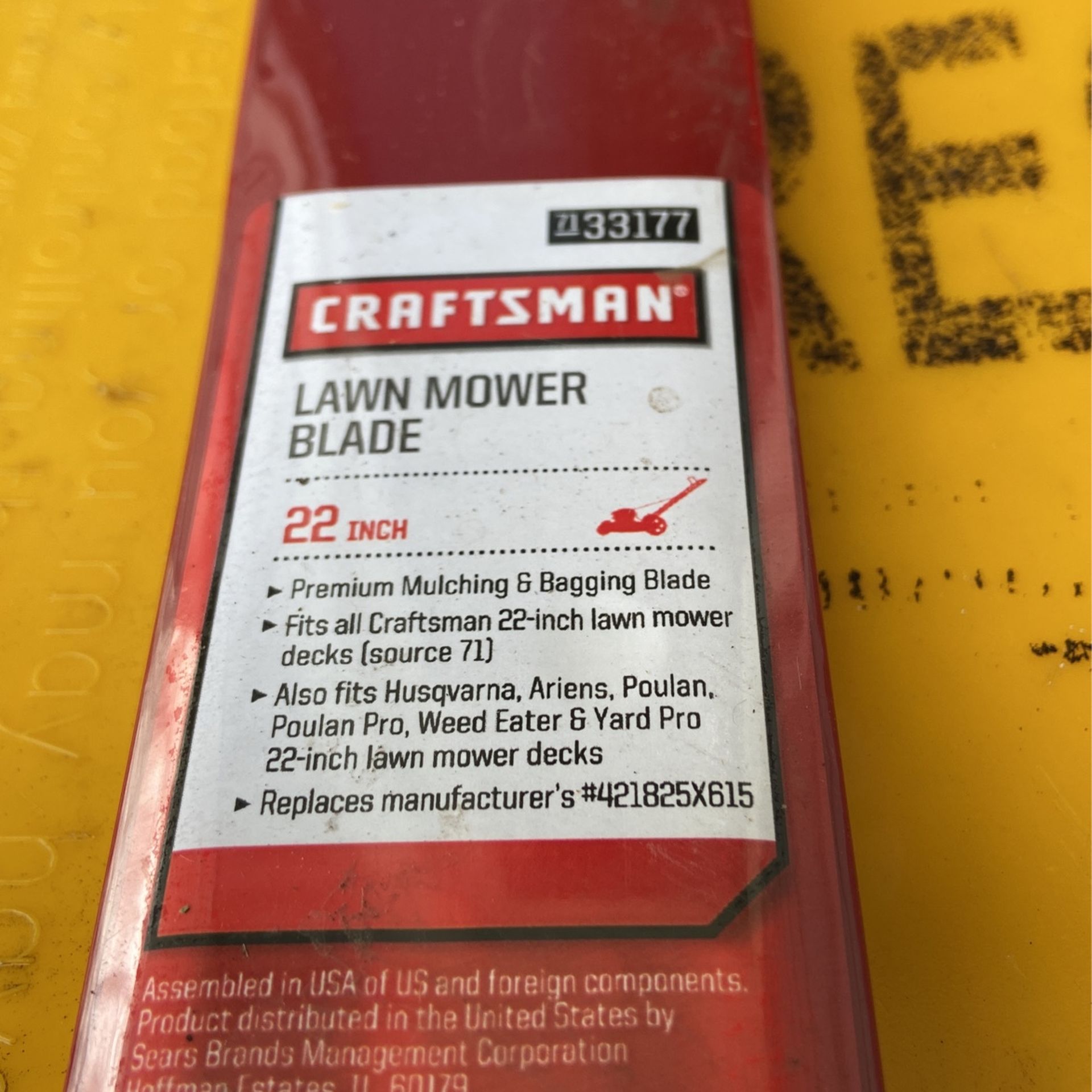 Craftsman 22 Lawn Mower Blade for Sale in Plainfield IL OfferUp