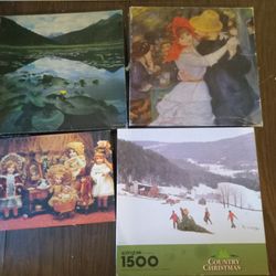Lot Of 4 Vintage Springbok Jigsaw Puzzles